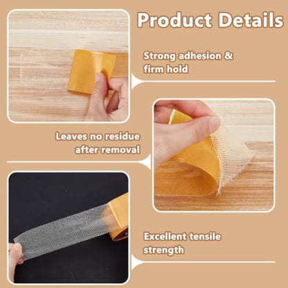 Heavy Duty Double Sided Rug Tape for Hardwood & Carpet Floors - 1.97 x 32.8 Yards