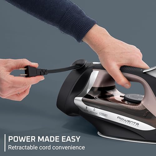 Rowenta Access Steam Iron, Clothes Iron with Steamer, Vertical Steaming, Maximum Steam Distribution, Anti-Drip Protection, Red