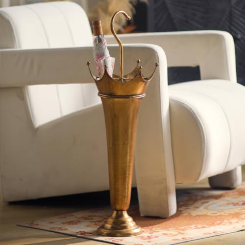 Crown-Shaped Floor Umbrella Stand Holder Rack with Antique Bronze Finish