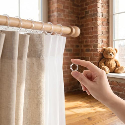 200PCS Transparent Plastic Shower Curtain Rings for Crafts & Repairs