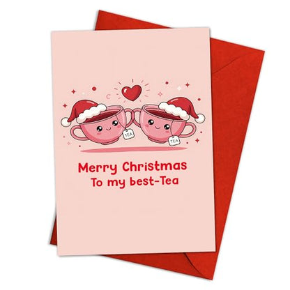 Christmas Holiday Card - Merry Christmas to My Best-Tea Card - Christmas52