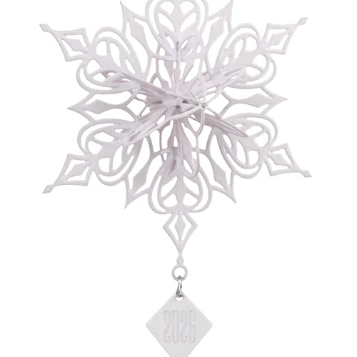 Hallmark Snowflake 2026 Christmas Ornament - White & Red Holiday Decor