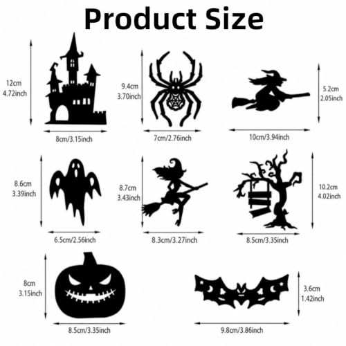 Halloween LED Silhouette Wall Decor Lights 32PCS Spooky Bat Ghost Pumpkin