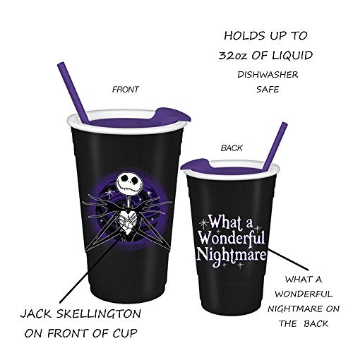 Nightmare Before Christmas 32oz Plastic Tumbler with Lid & Straw - Jack Skellington