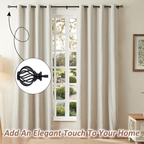 Plastic Hollow Cage Curtain Rod Finials - Black, 1 Inch Diameter, Pack of 4