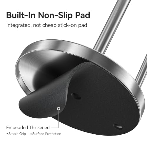 Stainless Steel Paper Towel Holder with Weighted Base - Brushed Silver