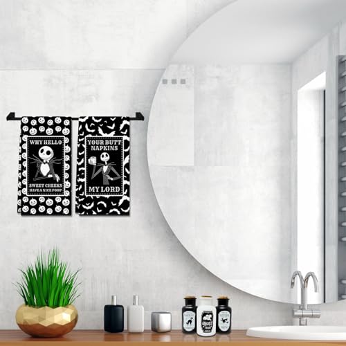 Cheroloven Halloween Poop Bathroom Hand Towels 2 Pack - Nightmare Christmas Kitchen Decor
