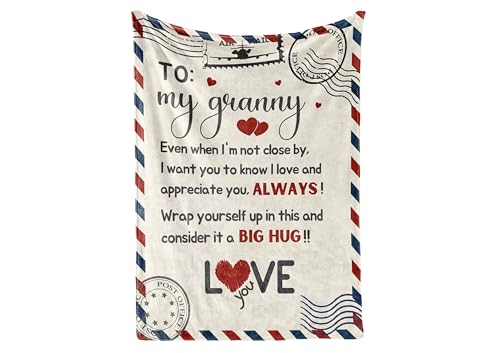 60x80 Inch Grandma Gift Flannel Throw Blanket for Granny - Letter Design