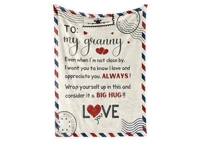 60x80 Inch Grandma Gift Flannel Throw Blanket for Granny - Letter Design
