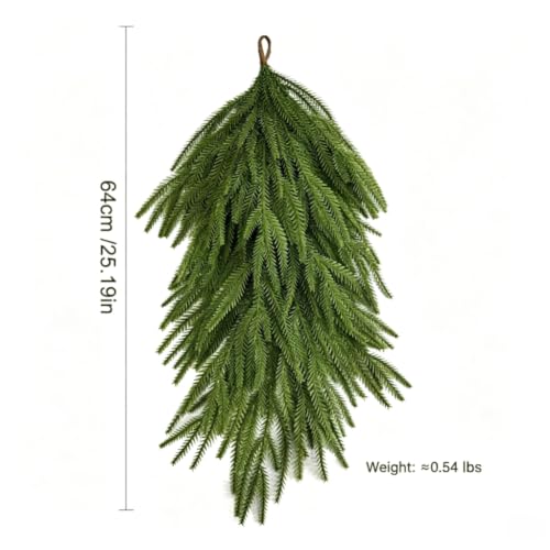 2 Pcs 25-Inch Realistic Norfolk Pine Swag for Front Door - Holiday & Decor