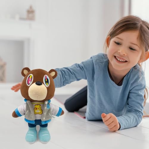 10 Inch Cute Kanye Bear Pillow - Soft Stuffed Animal for Kids & Gift