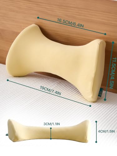 Yellow Memory Foam Lumbar Support Pillow for Sleeping & Back Pain Relief 21x11.5x4.3in