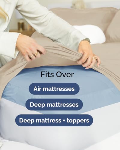 CGK Extra Deep Split Head Flex Top King Sheet Set - Cream, 6 Pieces, 12 Variant