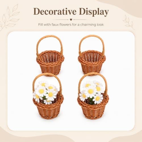 Miniature Rattan Baskets Set of 8 Small Decorative Woven Baskets