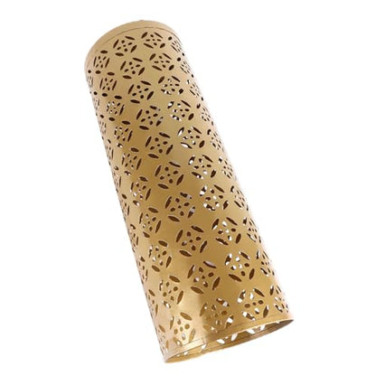 Gold Large Indoor Metal Umbrella Stand with Copper Pattern - Rust-Resistant Storage