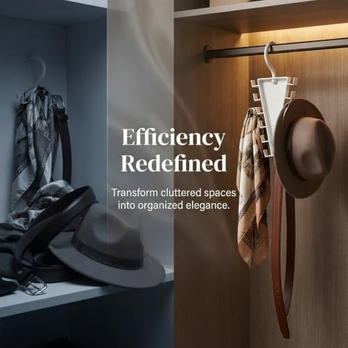 2-Piece V-Shaped Double-Sided Closet Organizer with 12 Hooks - Space Saving Hanger