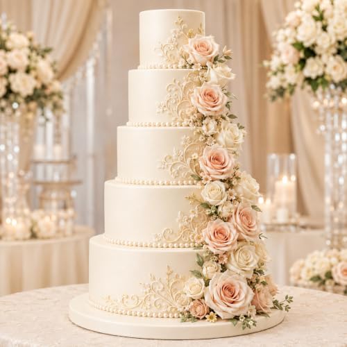5 Tier Foam Dummy Cake Set for Cake Decorating, Display & Practice