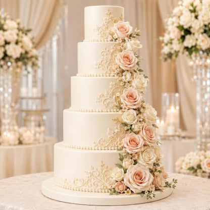 5 Tier Foam Dummy Cake Set for Cake Decorating, Display & Practice