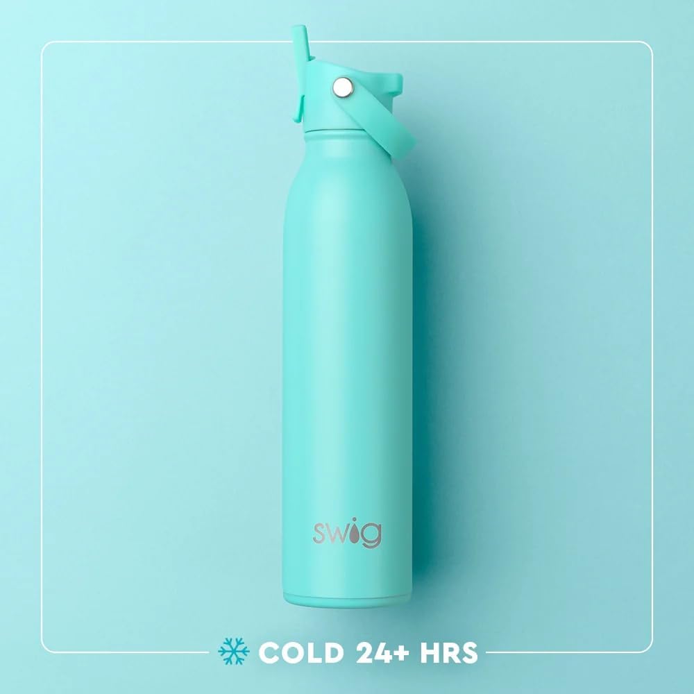 Swig Life 20oz Insulated Water Bottle - Travel-Friendly Design with Straw & Lid | Matte Crimson