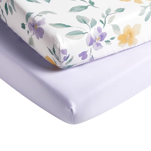 Mini Crib Sheets Fitted 2 Pack - Flower Whispers Baby Toddler Bedding