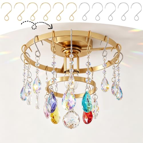 130Pcs Crystal Bead Curtain Hooks S-Shaped Hanging Clips - Gold & Silver