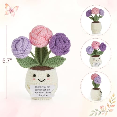 Thank You Gifts for Women - Handcrafted Crochet Rose Flower