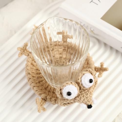 5-Pack Crochet Animal Coasters Pop Up Whimsical Mug Rugs for Home & Desk Decor