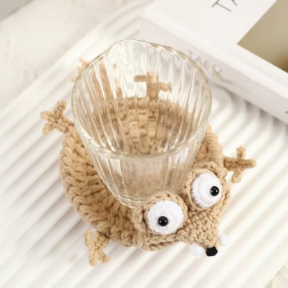 5-Pack Crochet Animal Coasters Pop Up Whimsical Mug Rugs for Home & Desk Decor