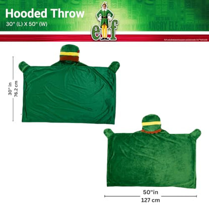 Elf Buddy Hooded Throw Blanket - Christmas Kids Bedding, 30x50 inches