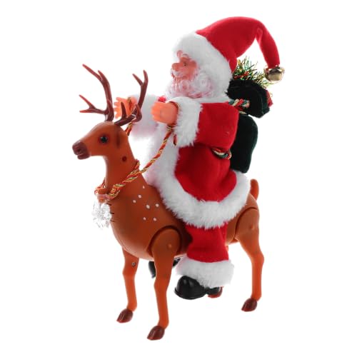 Animated Christmas Riding Deer with Music - Holiday Decor, 21.5cm