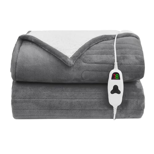 Electric Heated Throw Blanket 50x60 Inches Soft Flannel Sherpa Warmth