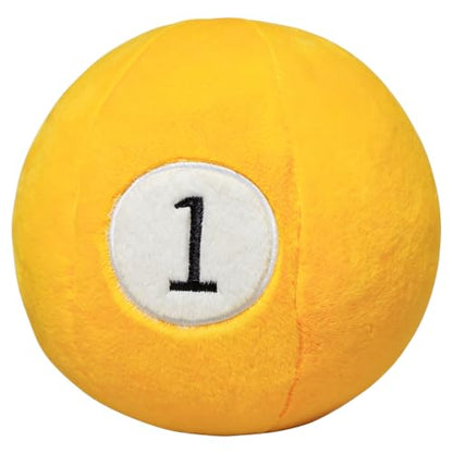 Simulation Billiard Ball Plush Pillow - Yellow 1 - Soft Round Cushion