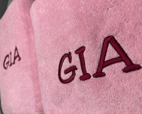 Personalized Turkish Cotton Wash Towels Set of 2 - Pink Initials & Name