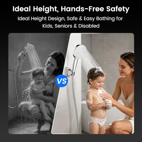 10-Inch Rain Shower Head with Handheld Spray & 71-Inch Hose - Silver2