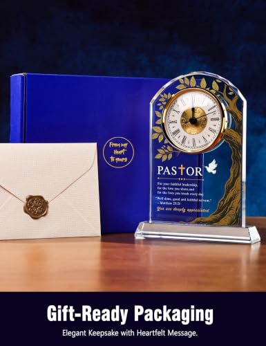 Pastor Appreciation Gifts - Crystal Quartz Clock - Heartfelt Religious Keepsake