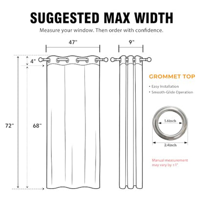 2-Panels Christmas Red Room Darkening Curtains - 52W x 72L, Pack of 2