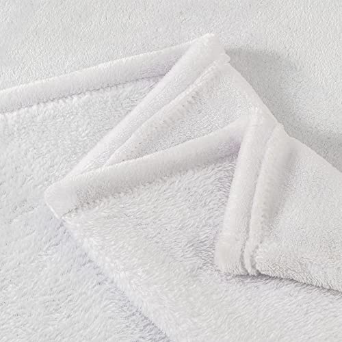 BEDELITE Twin Size Fleece Blanket - Soft Plush White 60x80 Inches - Cozy Home & Bed Throw