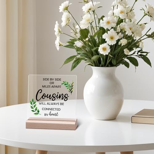 Cousin Gift Acrylic Desk Sign for Women - Sister Birthday & Holiday Decor