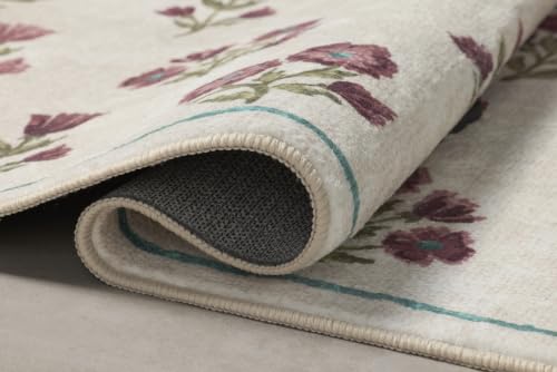 Loloi Chris Loves Julia Clove Ivory Plum Bath Mat 1'9" x 2'10" Rectangular