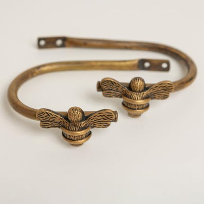 Heritage Brass Bee Curtain Tiebacks - Pair of Iron Holdbacks with Finishes