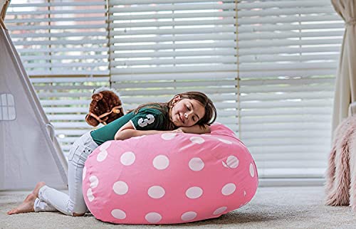 Pink Dot Wekapo Stuffed Animal Storage Bean Bag Chair Cover - XX-Large Kids