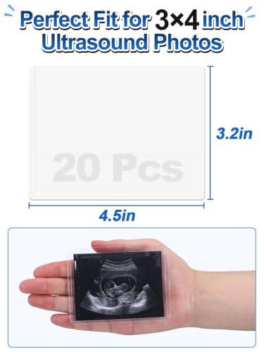 Biggun 3x4 Inch Side Loading Ultrasound Photo Sleeves - Protect Baby's First Memory