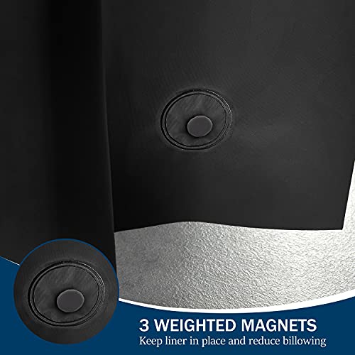 downluxe Shower Curtain Liner, PEVA Plastic Shower Liner with 3 Magnets, 72" x 72" Waterproof Bathroom Curtain, Grey, 1 Pack
