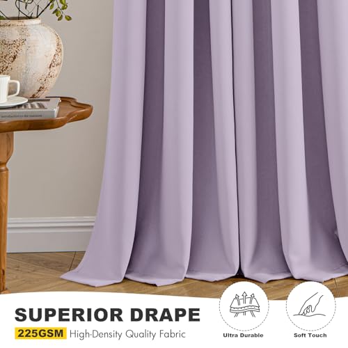 MIULEE Baby Pink Blackout Curtains for Bedroom Living Room 63 Inches Long 2 Panels, Thermal Insulated Room Darkening Drapes Solid Grommet Noise Reduction Light Blocking Window Treatments 50x63 Inch