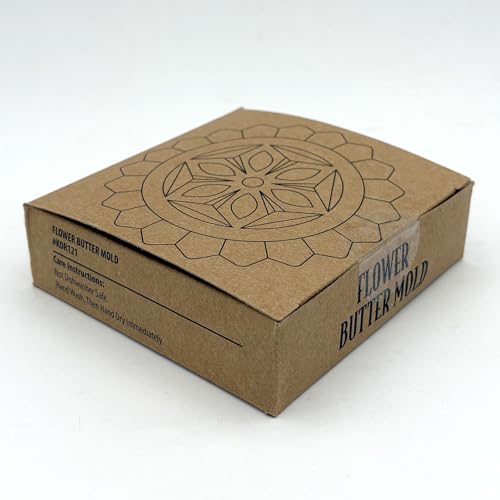 Polart Flower Butter Mold - Wooden Floral Butter Shaper for Dairy & Kitchen