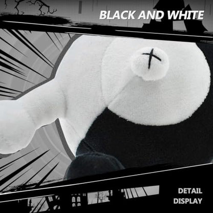 Monokuma Plush Pillow - Black and White Anime Stuffed Toy for Cosplay & Home Decor 9.84 Inch