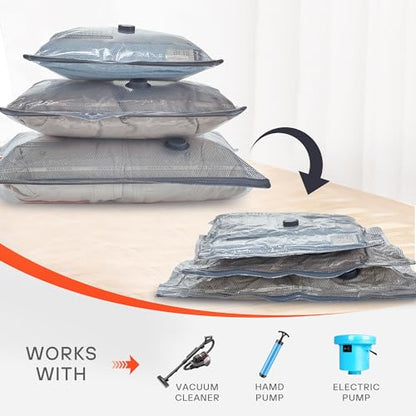 Travel Vacuum Storage Bags 9 Pack with 3 Sizes - Compression Packing for Clothing