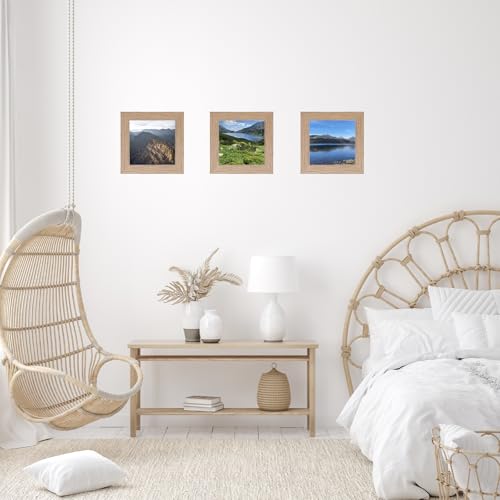 JCJMY 4x4 Picture Frame Rustic Brown for Wall Hanging or Tabletop, Wall Mounting Horizontally or Vertically, 4 x 4 Wall Gallery Poster Photo Frame with Shatter Resistant Plexiglass, Rustic Brown