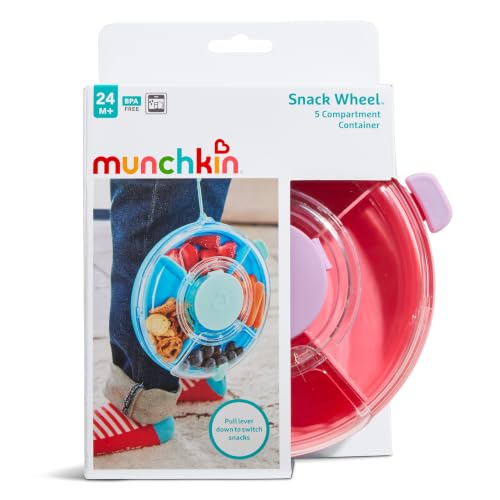 Kids Snack Container with Rotating Wheel & Lid - Pink, BPA Free