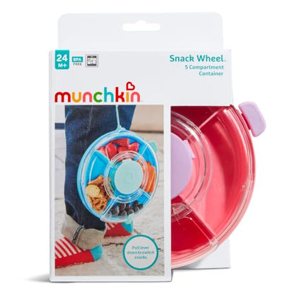 Kids Snack Container with Rotating Wheel & Lid - Pink, BPA Free
